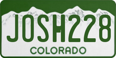 CO license plate JOSH228