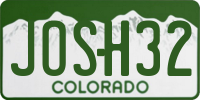 CO license plate JOSH32