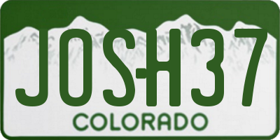 CO license plate JOSH37