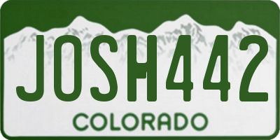 CO license plate JOSH442