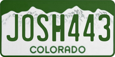 CO license plate JOSH443