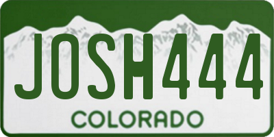 CO license plate JOSH444