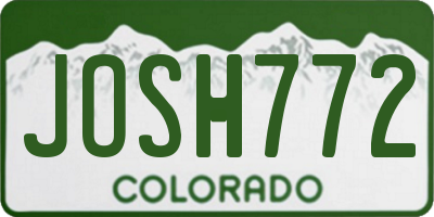 CO license plate JOSH772