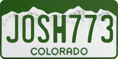 CO license plate JOSH773