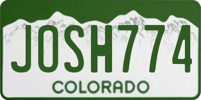 CO license plate JOSH774