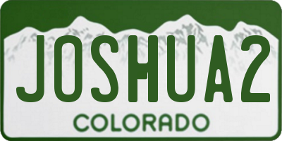 CO license plate JOSHUA2