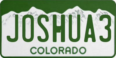 CO license plate JOSHUA3