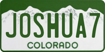 CO license plate JOSHUA7