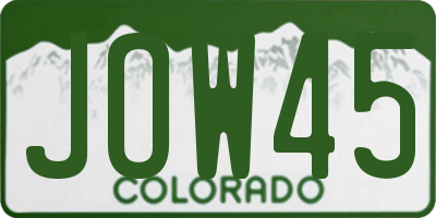 CO license plate JOW45