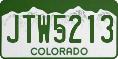 CO license plate JTW5213