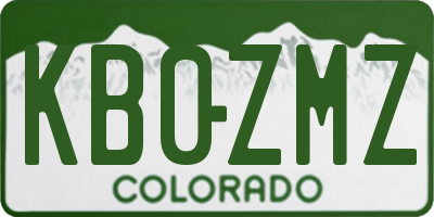 CO license plate KB0ZMZ