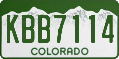 CO license plate KBB7114