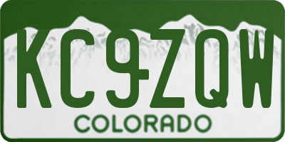 CO license plate KC9ZQW