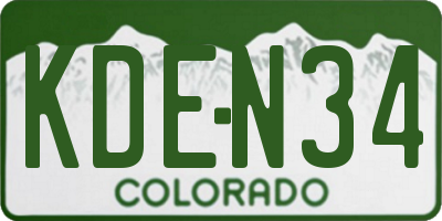 CO license plate KDEN34