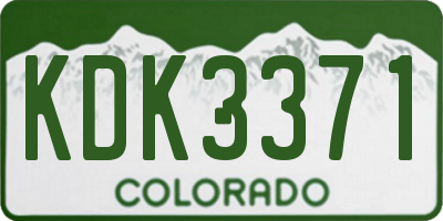 CO license plate KDK3371