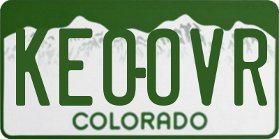 CO license plate KEOOVR