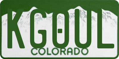 CO license plate KGOUL