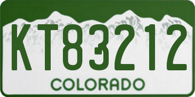 CO license plate KT83212