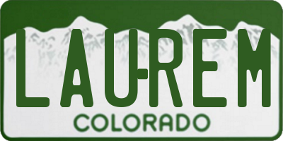 CO license plate LAUREM