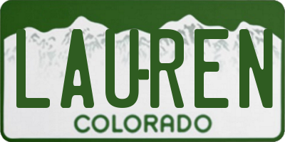 CO license plate LAUREN