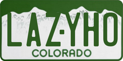 CO license plate LAZYHO