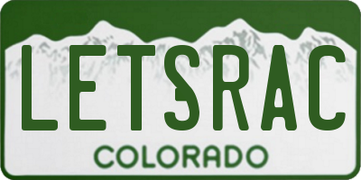 CO license plate LETSRAC