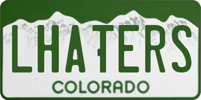 CO license plate LHATERS