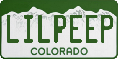 CO license plate LILPEEP