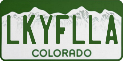 CO license plate LKYFLLA