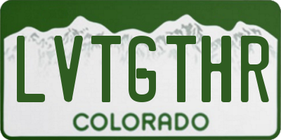 CO license plate LVTGTHR