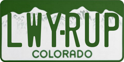 CO license plate LWYRUP