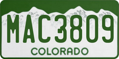 CO license plate MAC3809