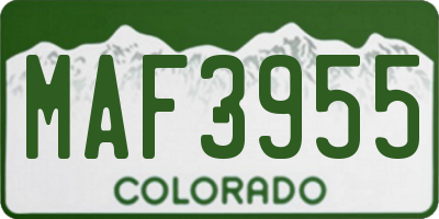 CO license plate MAF3955