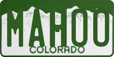 CO license plate MAHOO