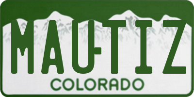 CO license plate MAUTIZ