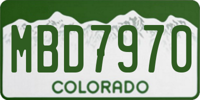 CO license plate MBD7970