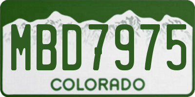 CO license plate MBD7975