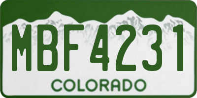 CO license plate MBF4231