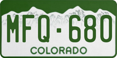 CO license plate MFQ680