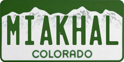 CO license plate MIAKHAL