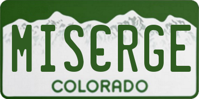 CO license plate MISCRGE