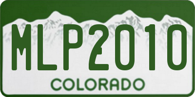 CO license plate MLP2010