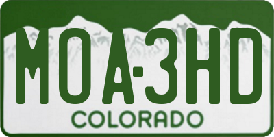 CO license plate MOA3HD