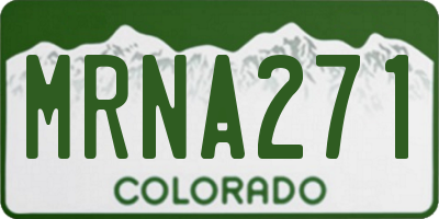 CO license plate MRNA271