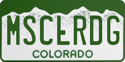 CO license plate MSCLRDG