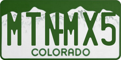 CO license plate MTNMX5