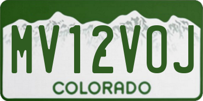 CO license plate MV12VOJ