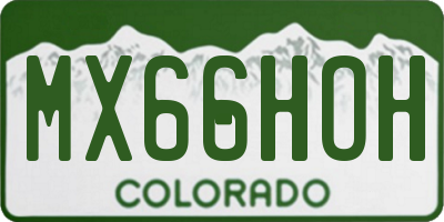 CO license plate MX66HOH
