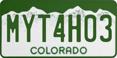 CO license plate MYT4H03