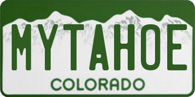 CO license plate MYTAHOE
